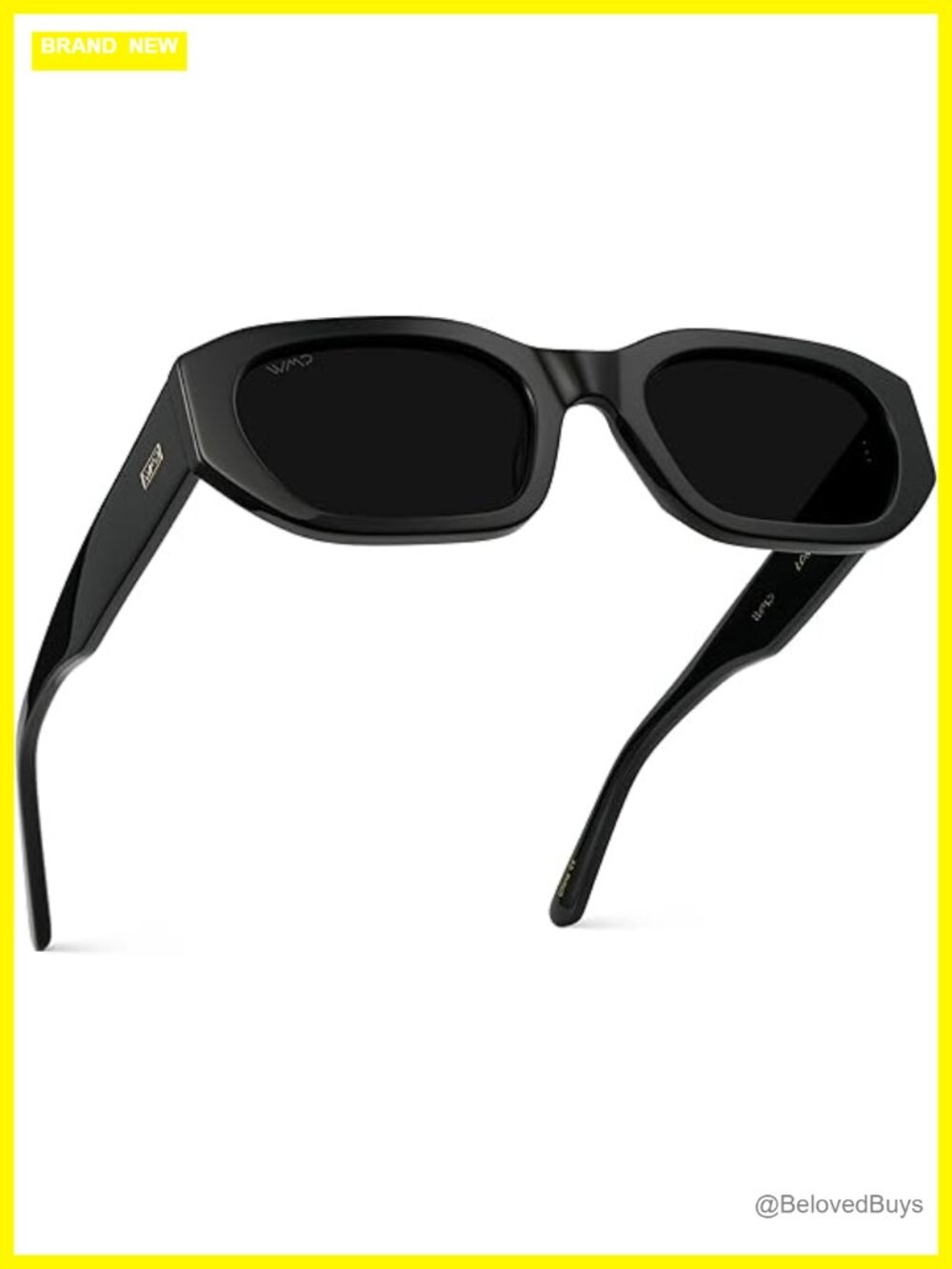 Rectangular Cat-Eye Polarized Sunglasses with Acetate Frame UV Protection